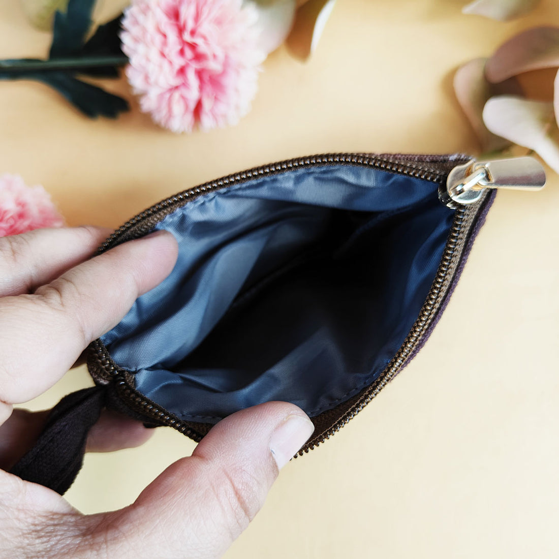 Front Flap Wallet-Brown Warli