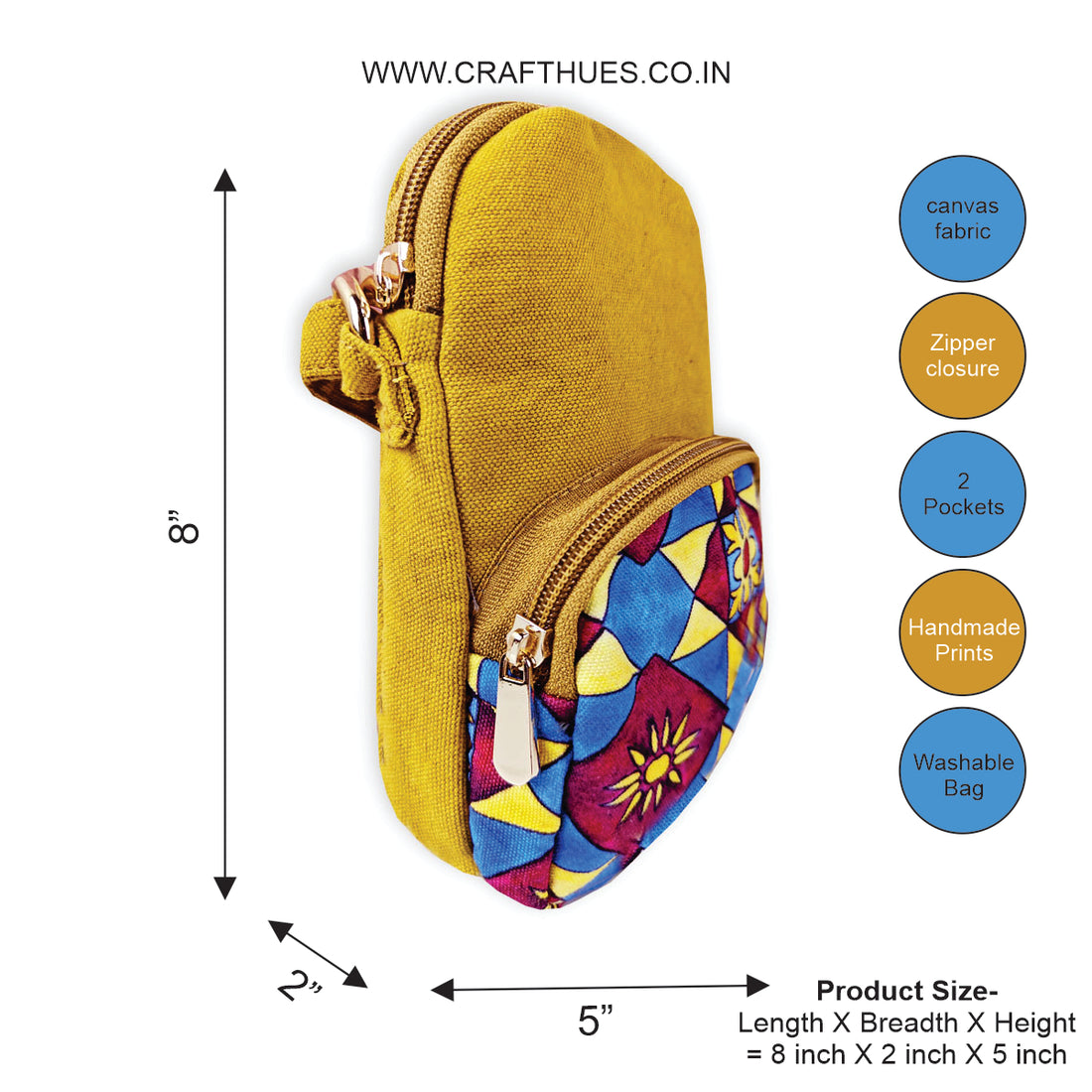 Front Pocket Sling- Red Yellow Tile