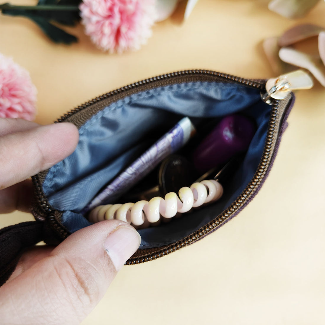 Front Flap Wallet-Brown Warli