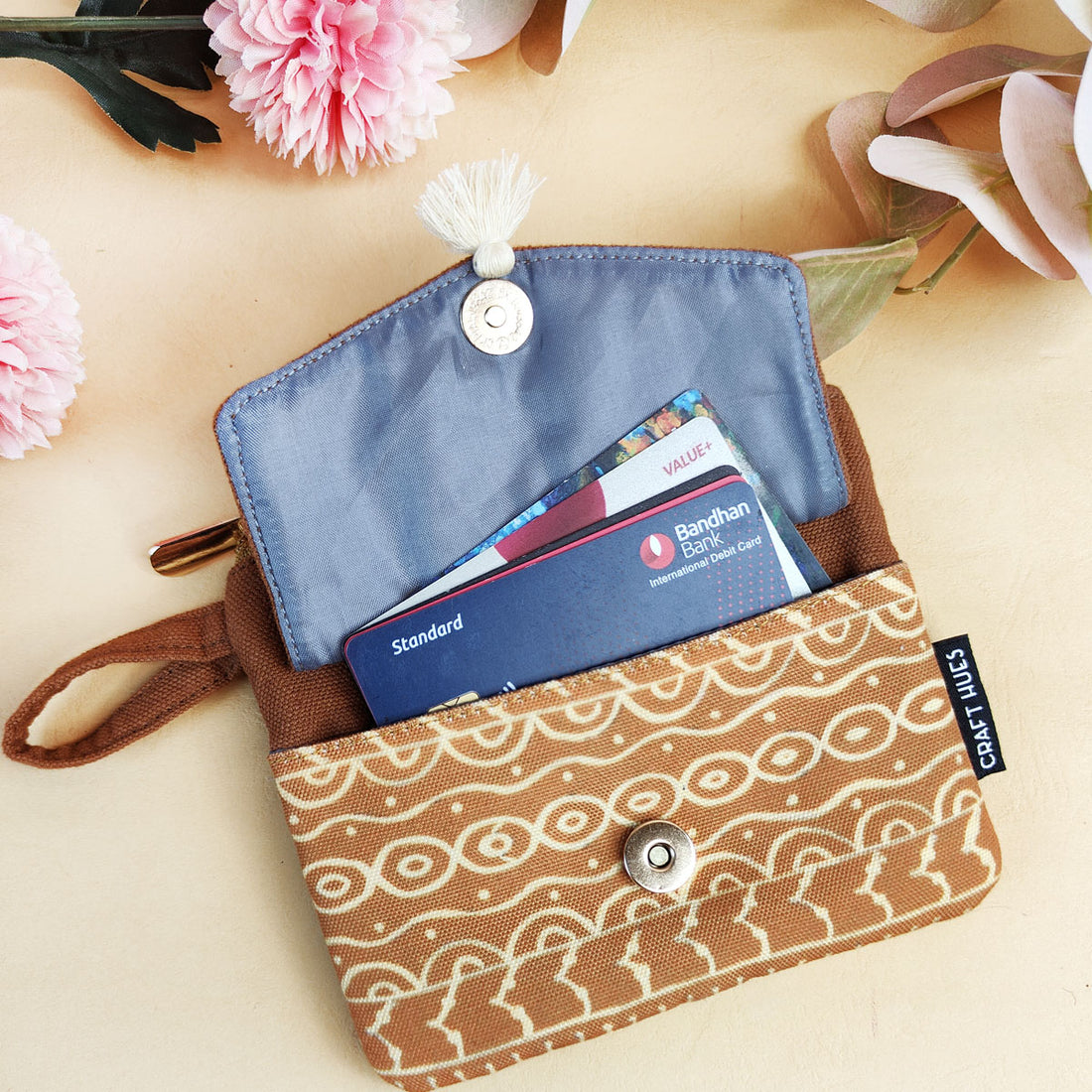 Front Flap Wallet- Mustard Warli