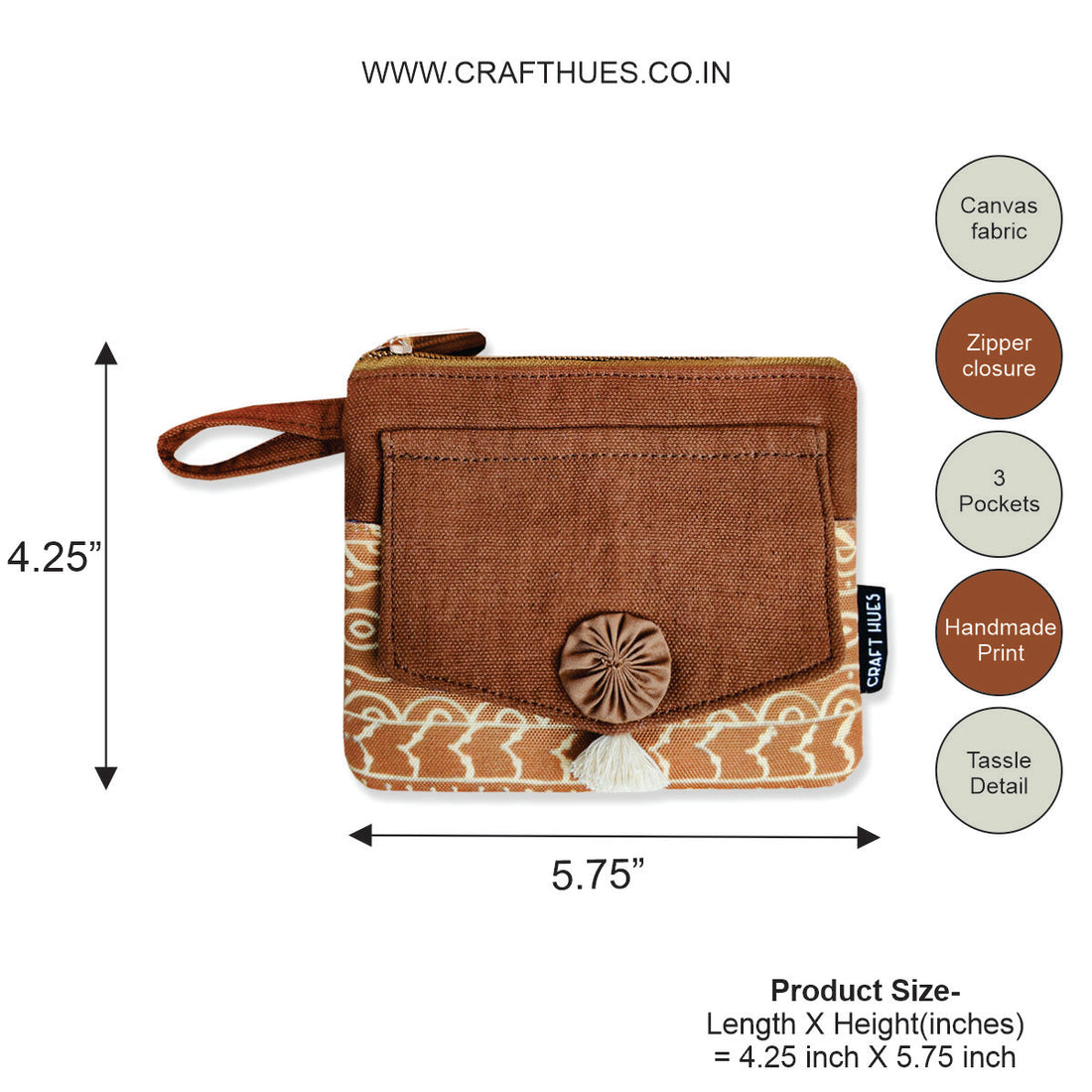 Front Flap Wallet- Mustard Warli