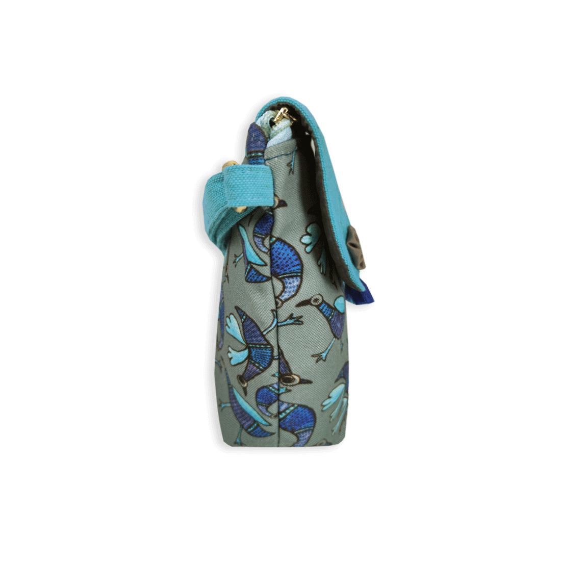 Mobile Sling Bag- Gond Blue Bird