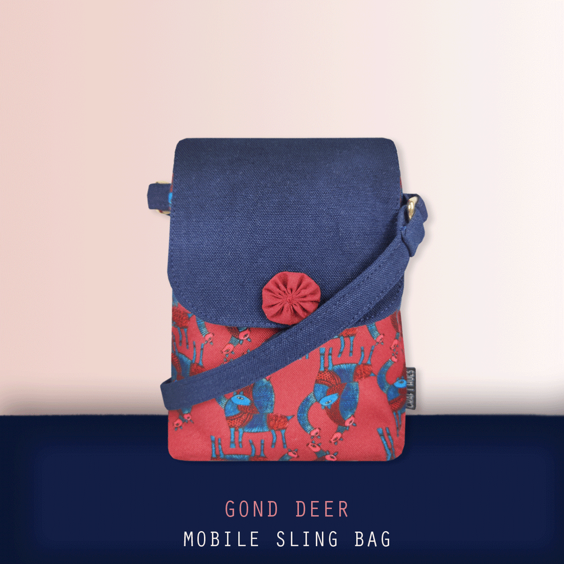 Mobile Sling Bag/mini wallet Combo- Gond Red Deer