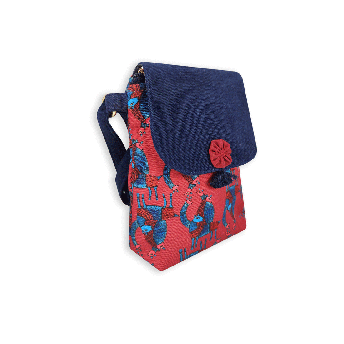 Mobile Sling Bag/mini wallet Combo- Gond Red Deer