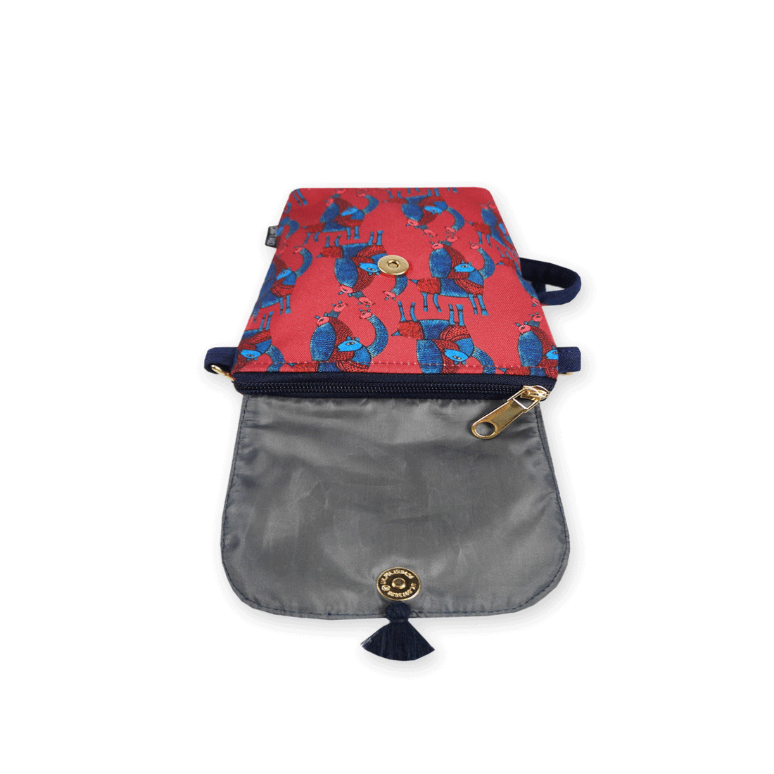 Mobile Sling Bag/mini wallet Combo- Gond Red Deer