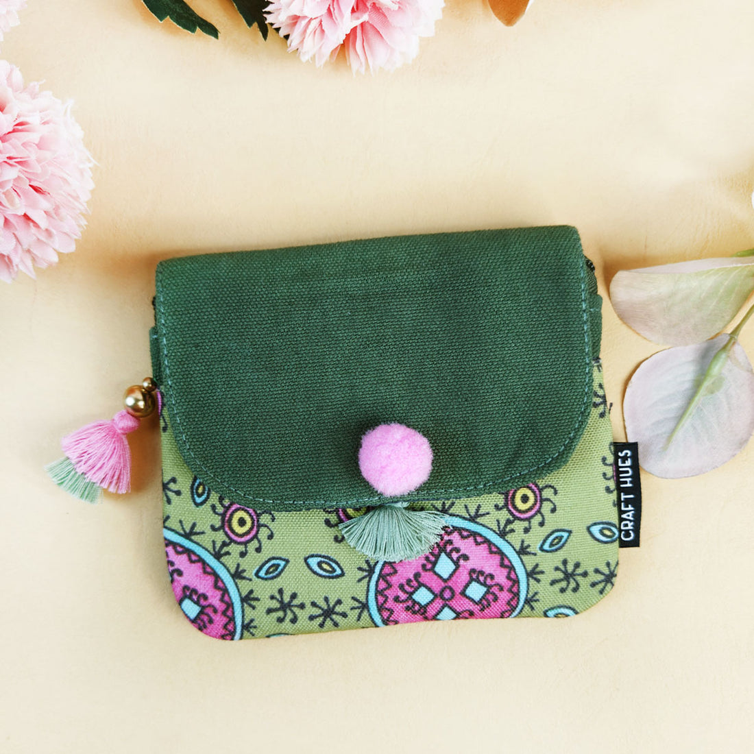 Green-Pink Godna Mini Wallet