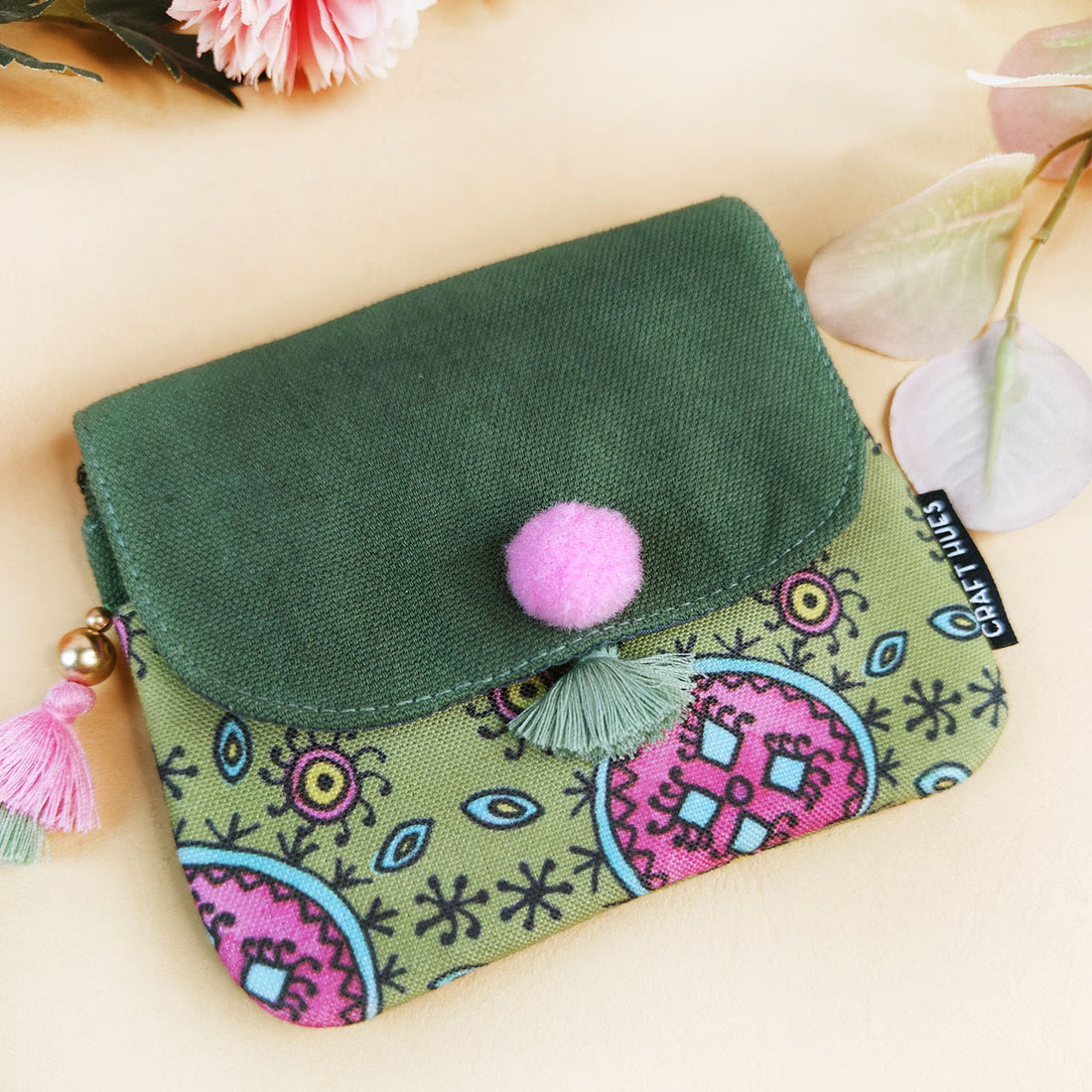 Green-Pink Godna Mini Wallet