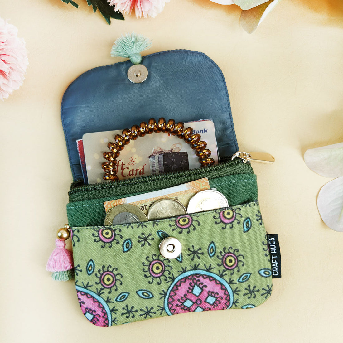Green-Pink Godna Mini Wallet