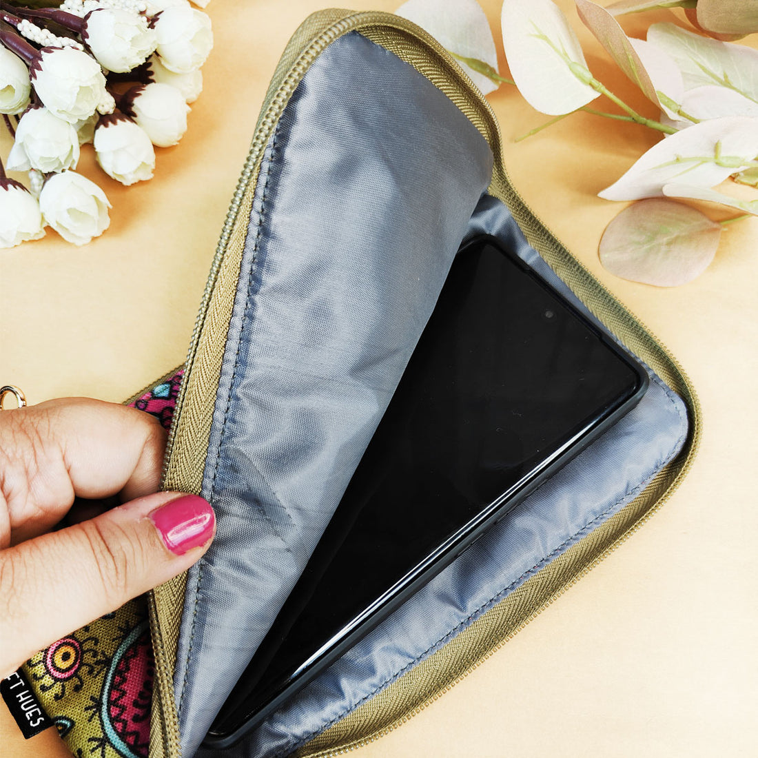 Green-Pink Godna Sling Wallet Combo