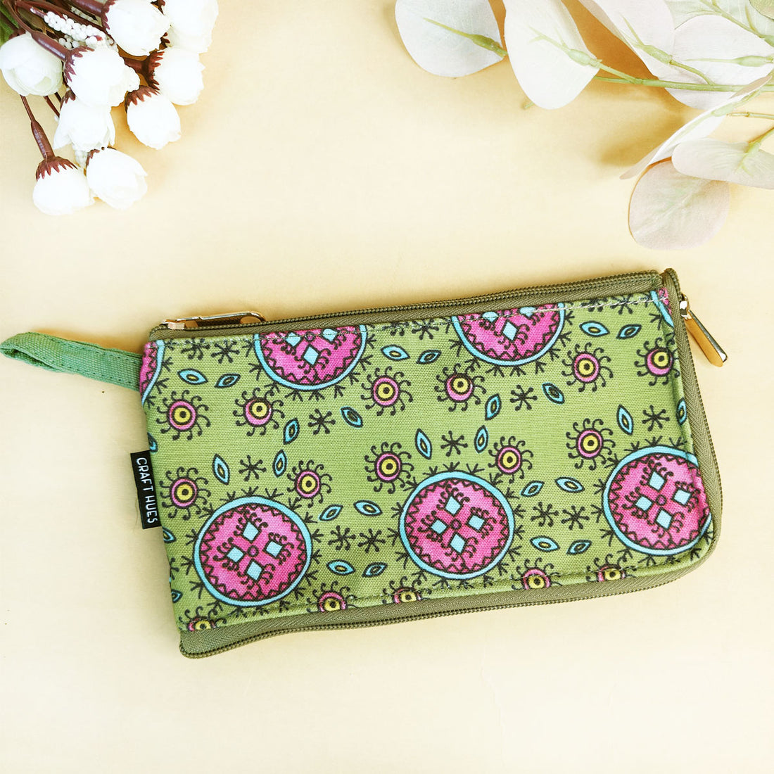 Green-Pink Godna Sling Wallet Combo