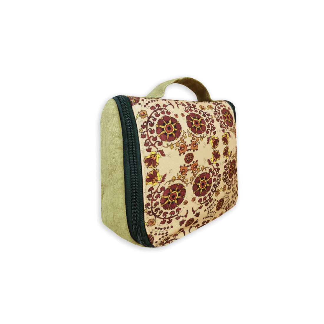 Toiletry Organizer - Green Maroon Suzani Floral