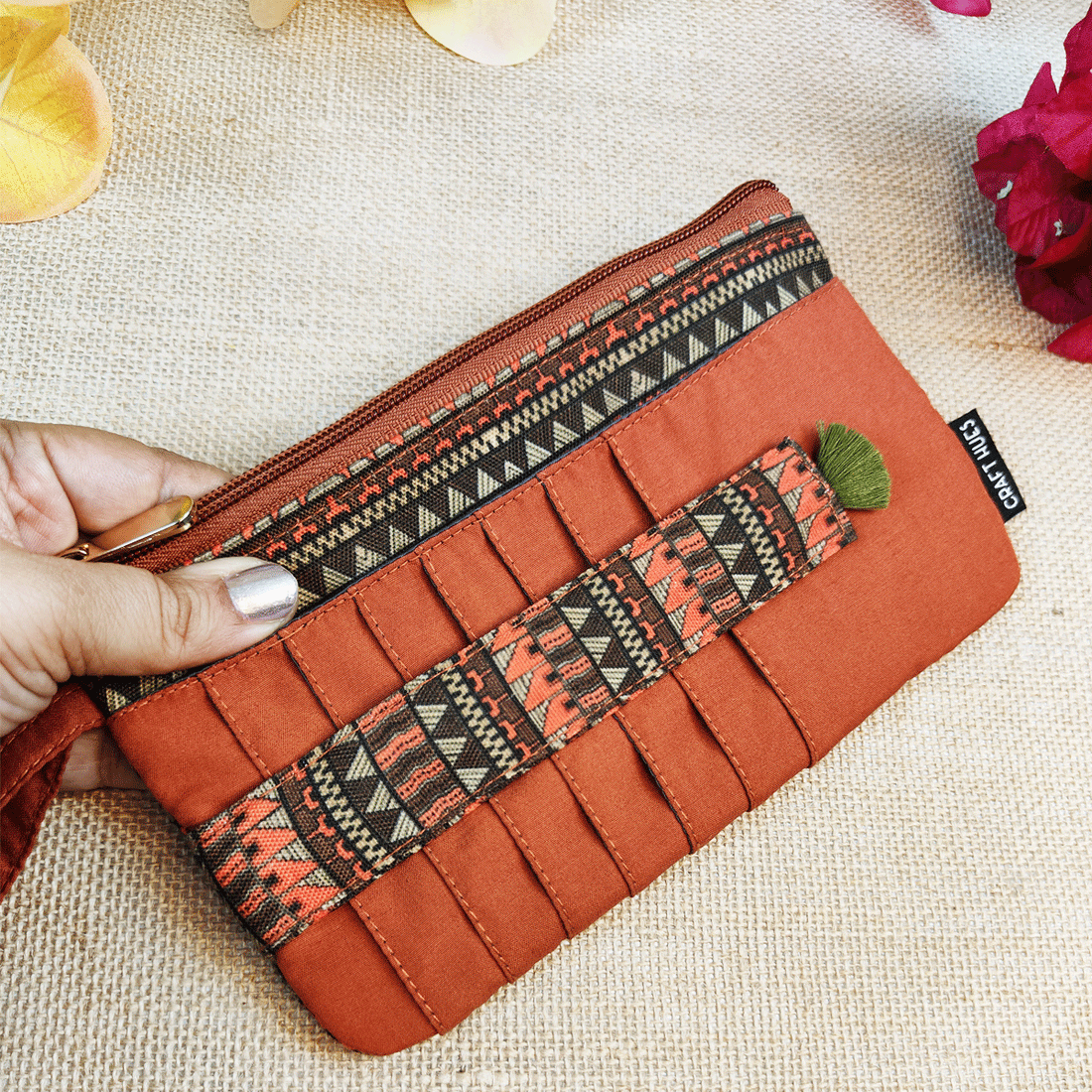 Long front card Wallet-Rust Aztec