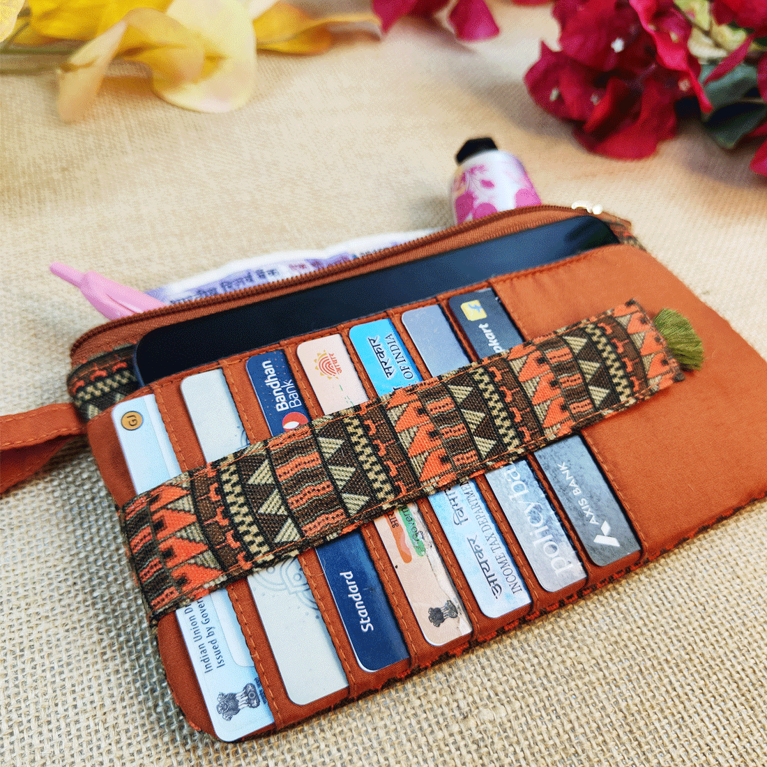 Long front card Wallet-Rust Aztec