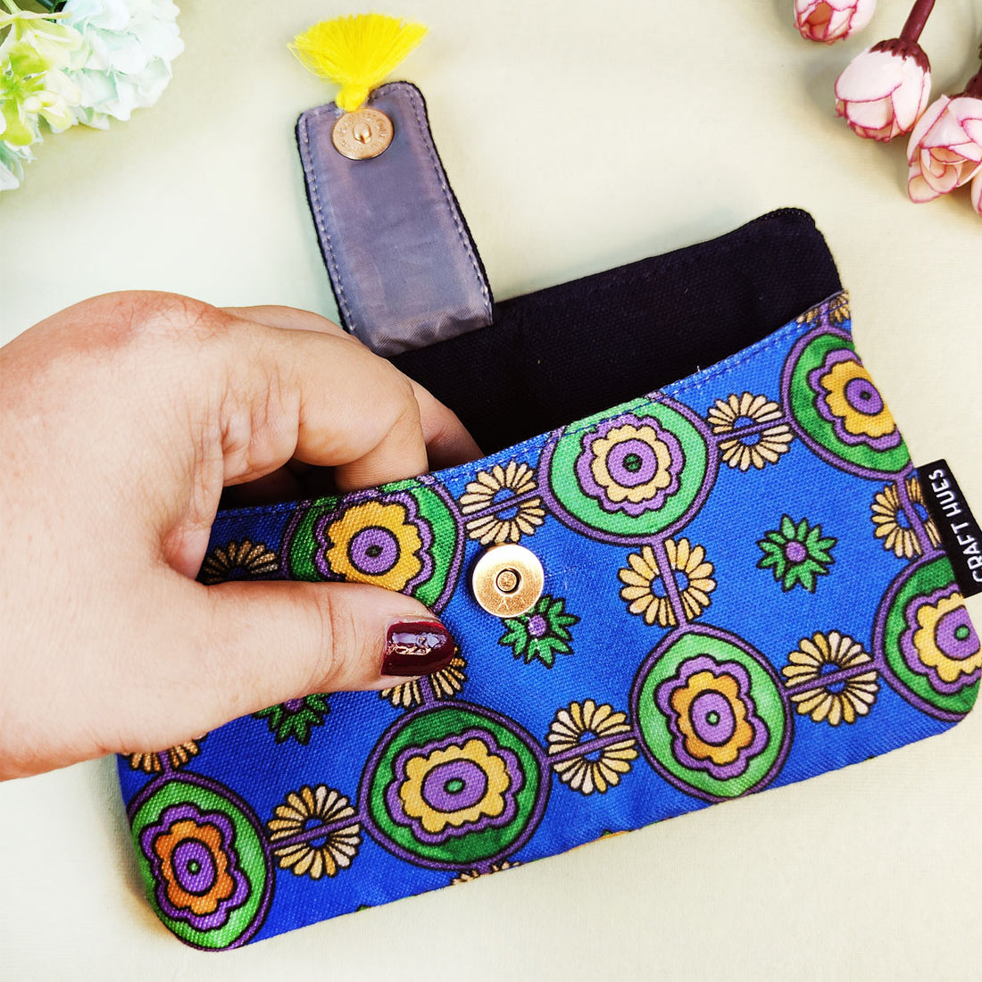 Long Mini Wallet-Blue Green Tiles