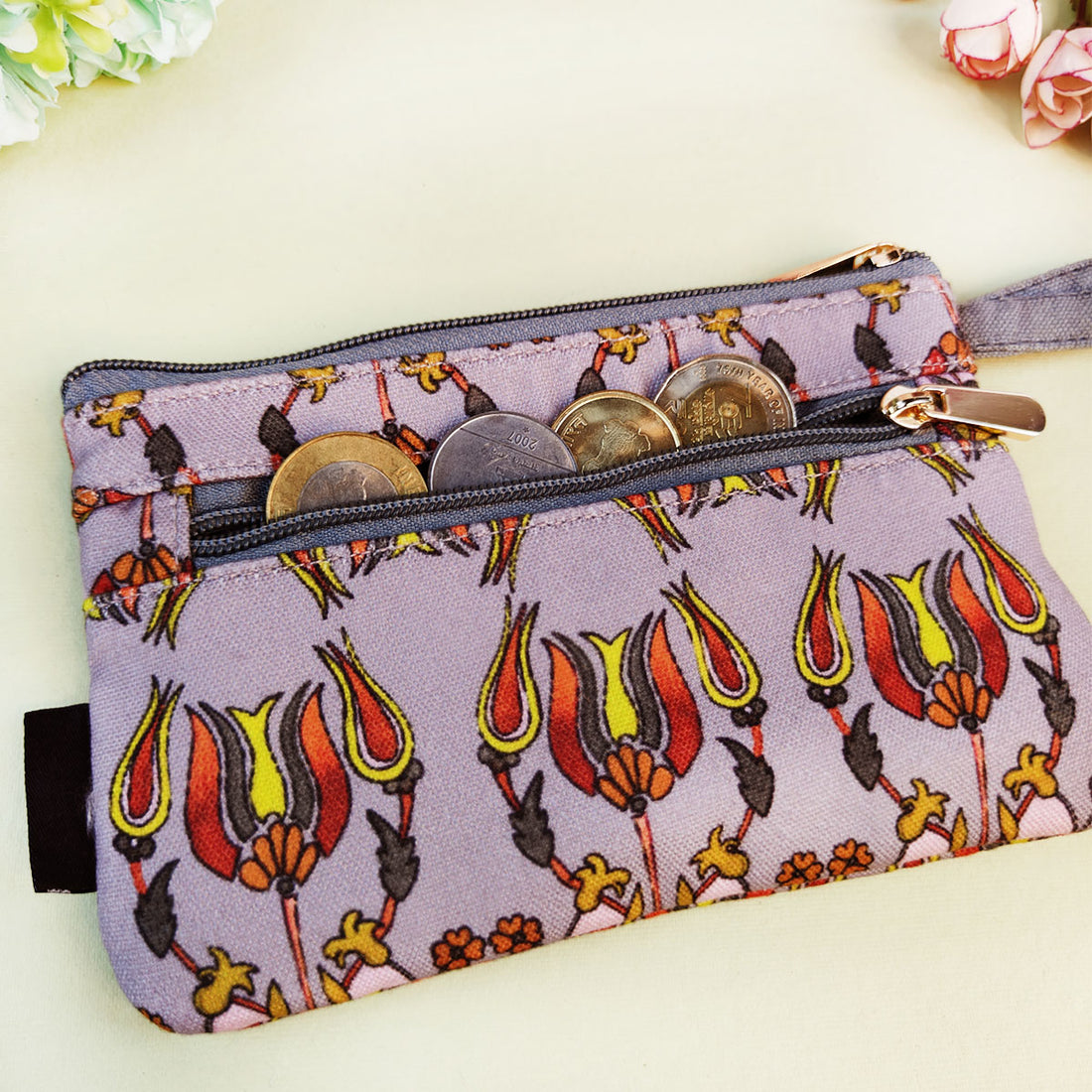 Long Mini Wallet-Grey Persian Garden