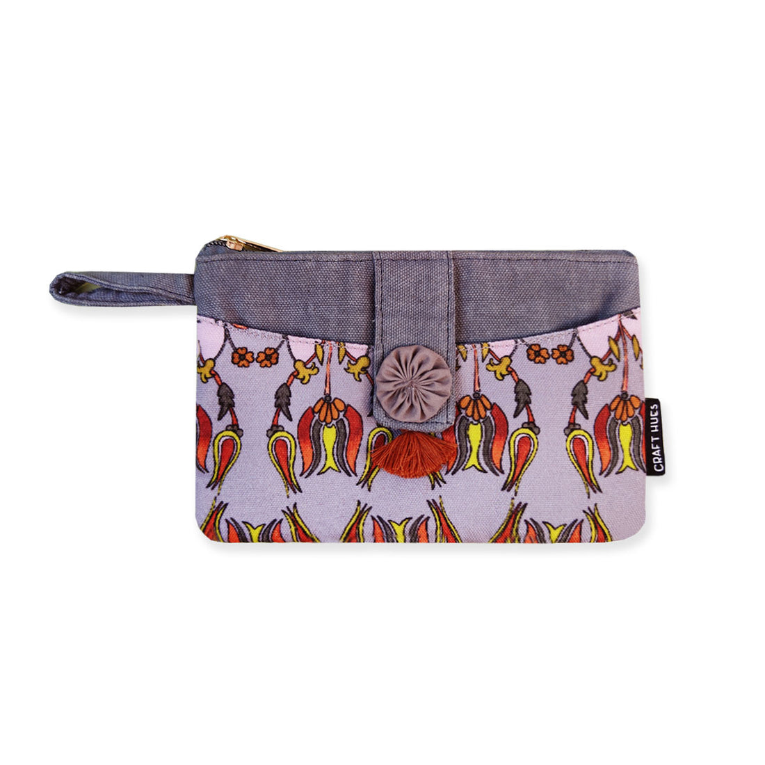 Long Mini Wallet-Grey Persian Garden