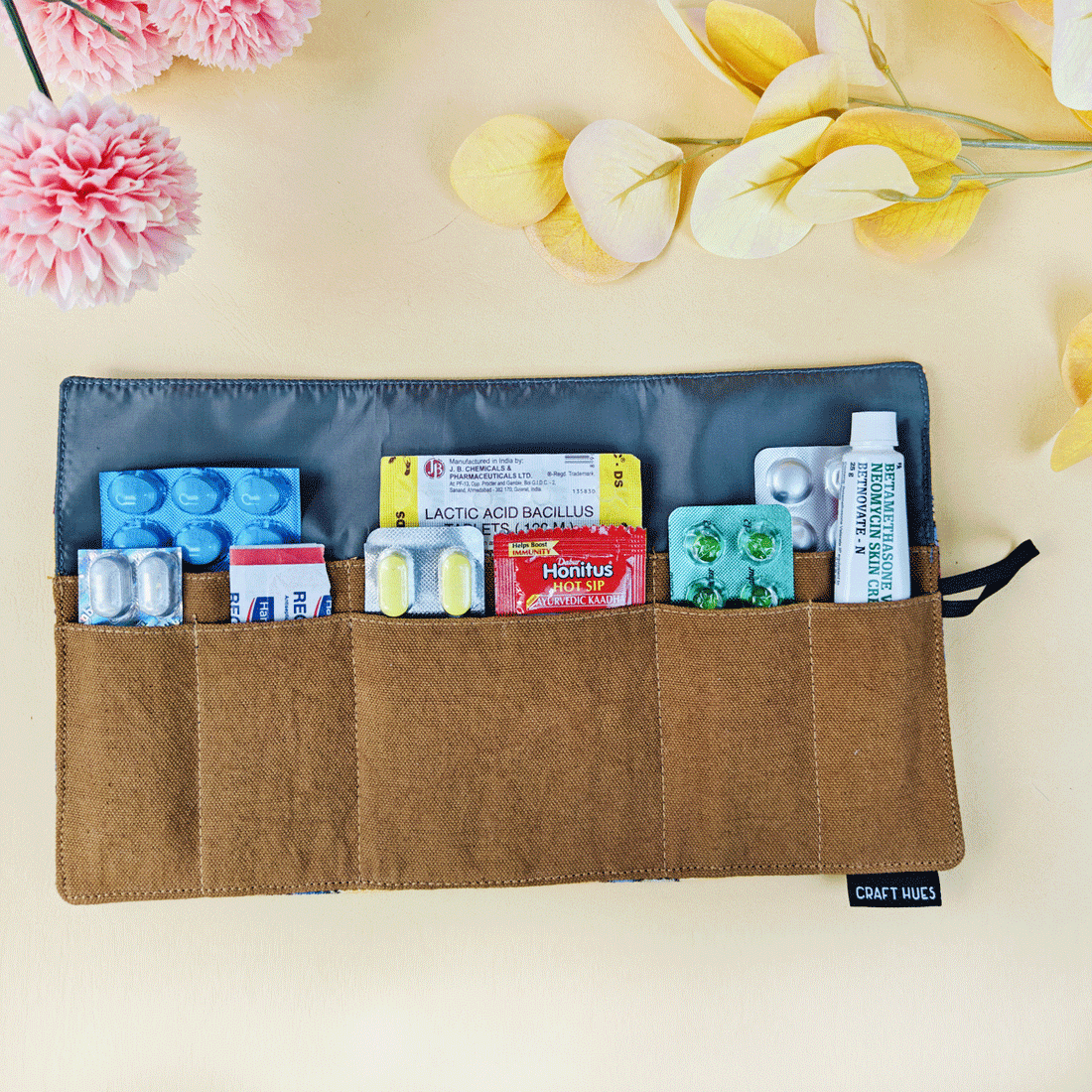 Medicine Organizer - Mustard Tile