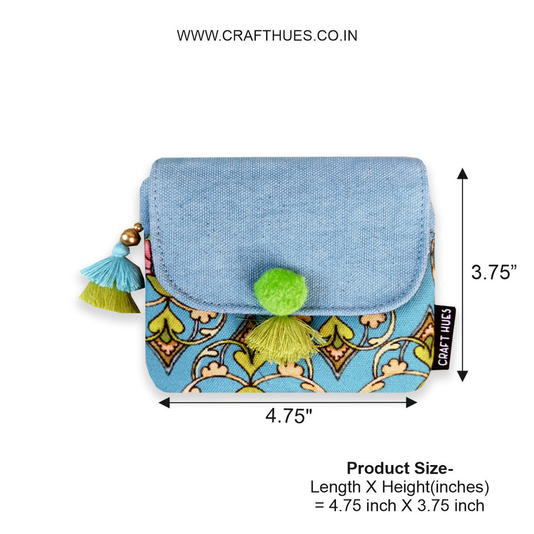 Mini Flap Wallet- Aqua Blue Persian