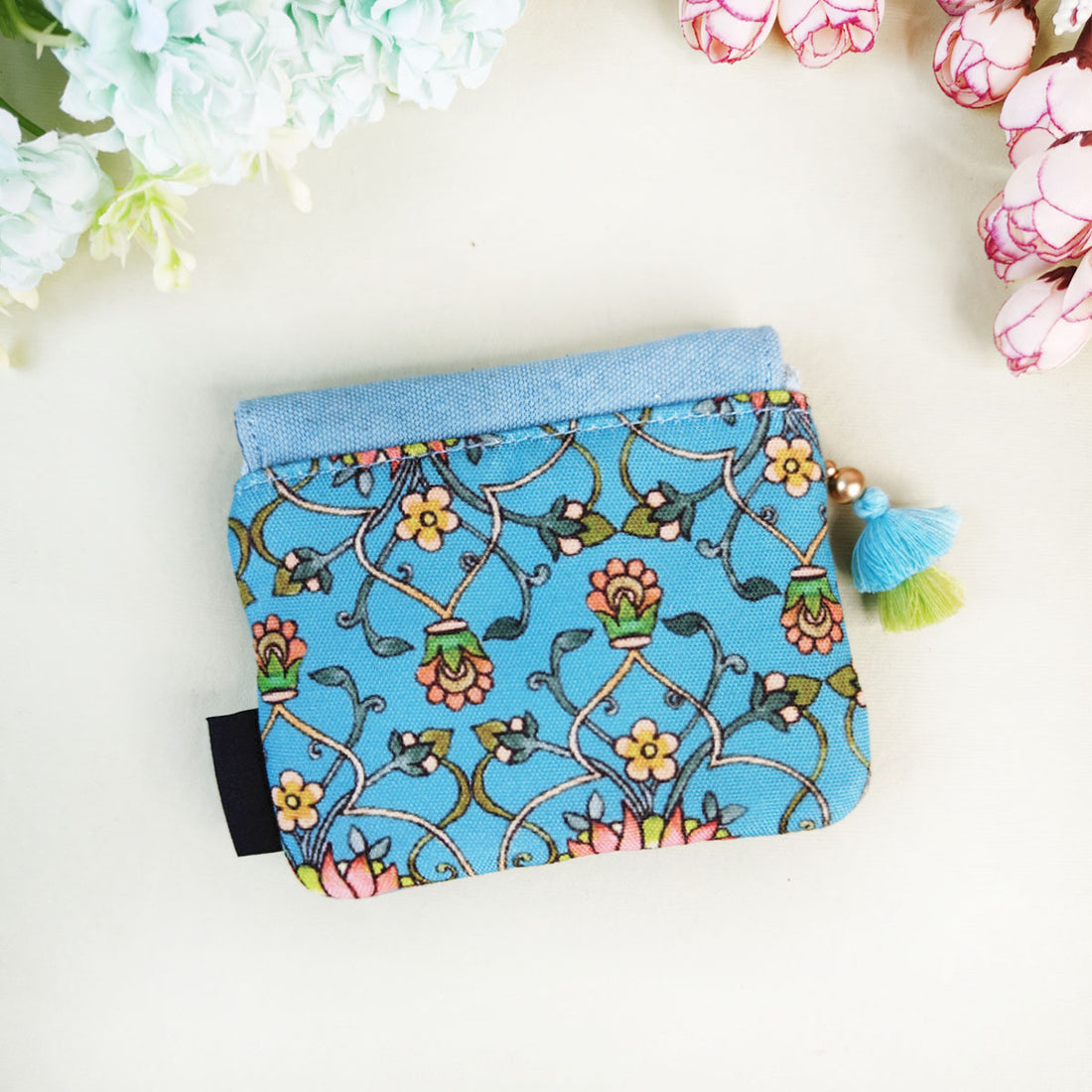 Mini Flap Wallet- Aqua Blue Persian