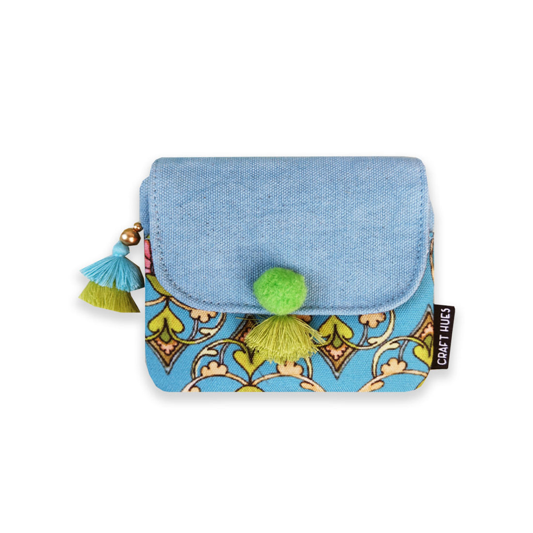 Mini Flap Wallet- Aqua Blue Persian