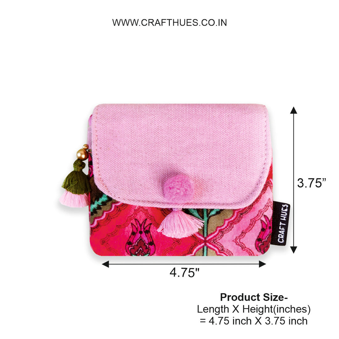 Mini Flap Wallet- Jaipuri Pink Lotus