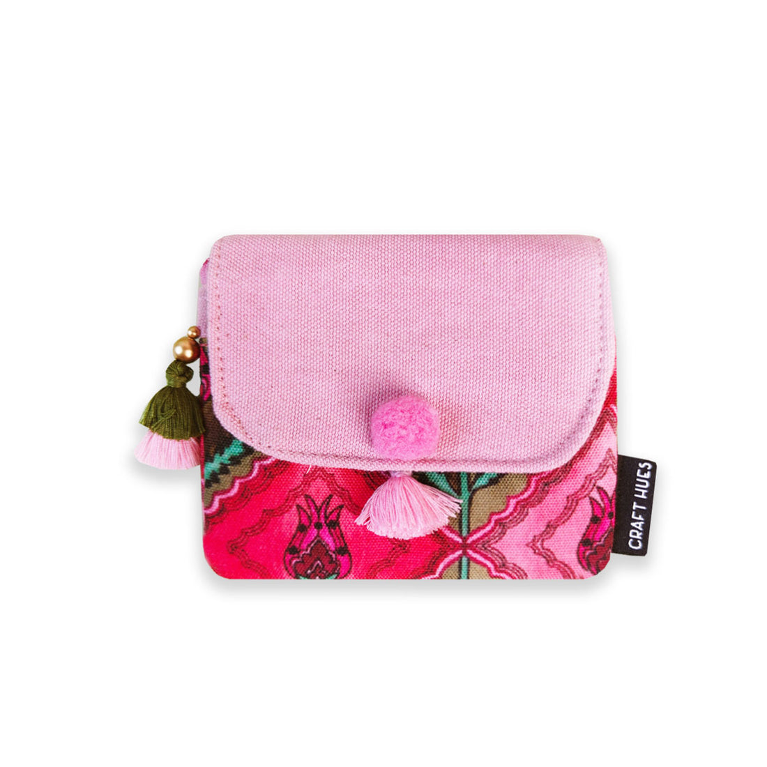 Mini Flap Wallet- Jaipuri Pink Lotus