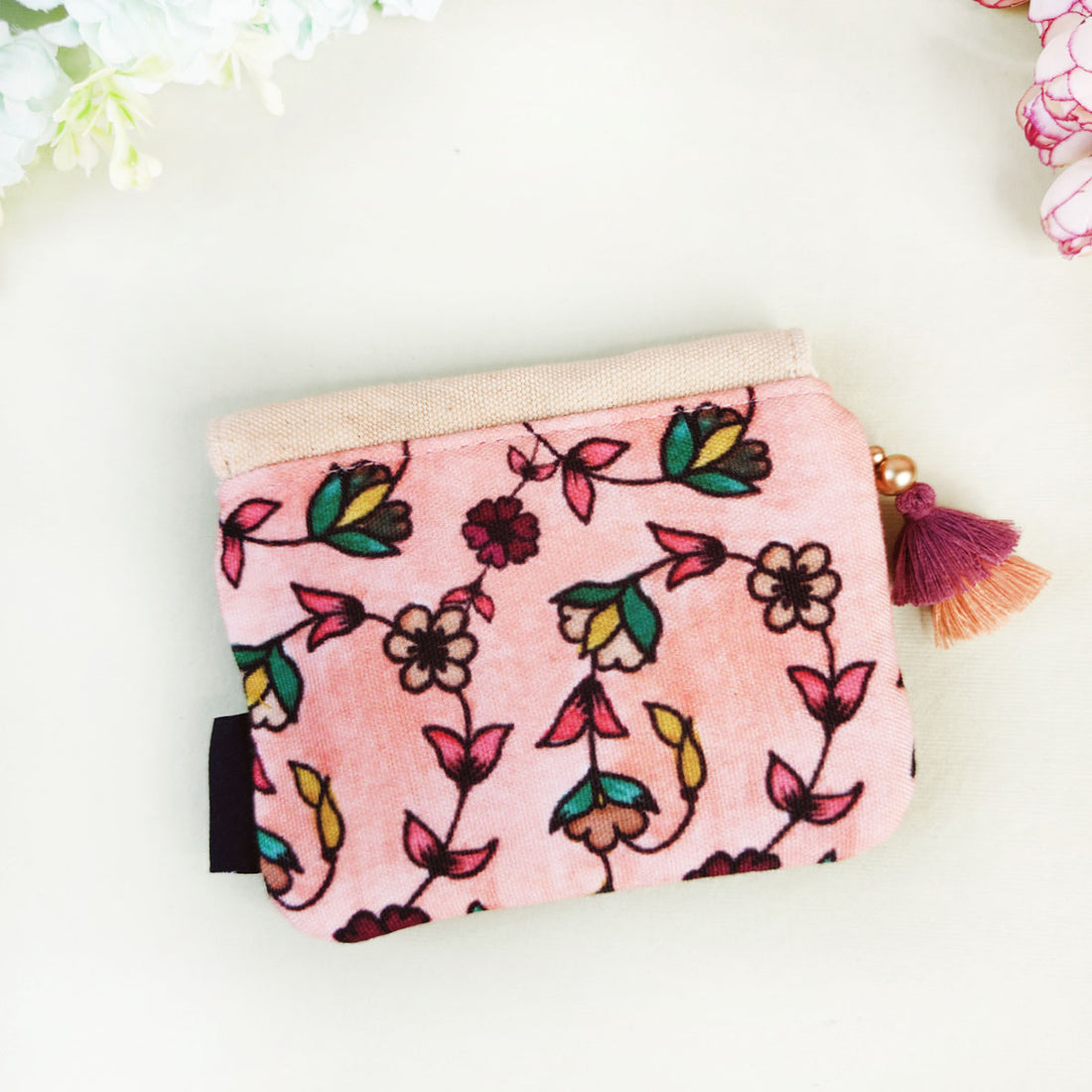 Mini Flap Wallet- Peach Maroon Bel