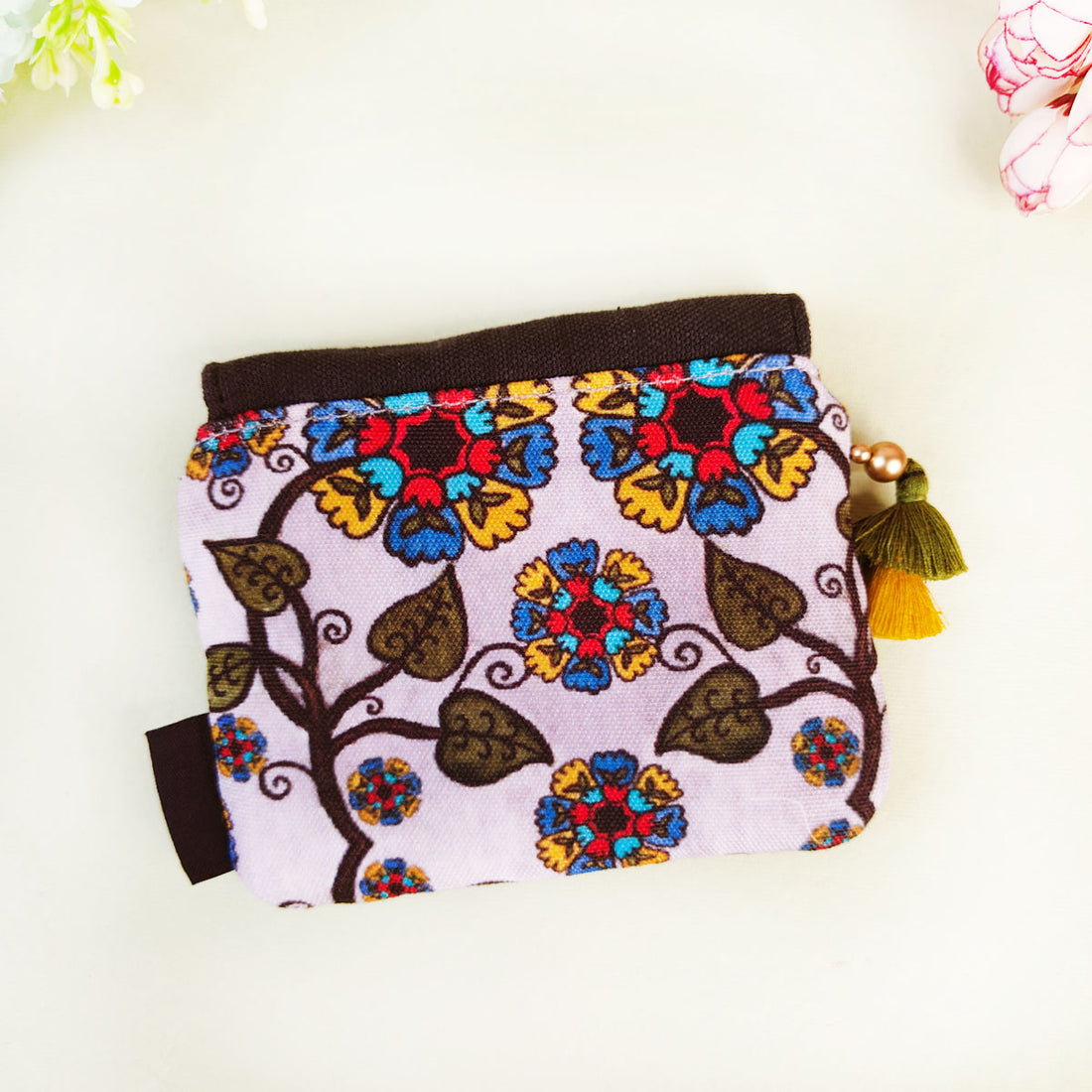 Mini Flap Wallet- Grey Chakra