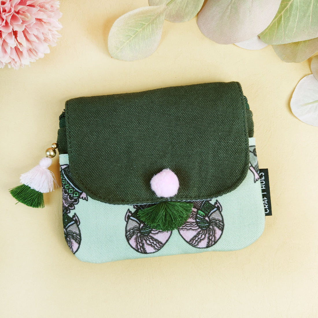 Mini wallet- Gond Green Fish