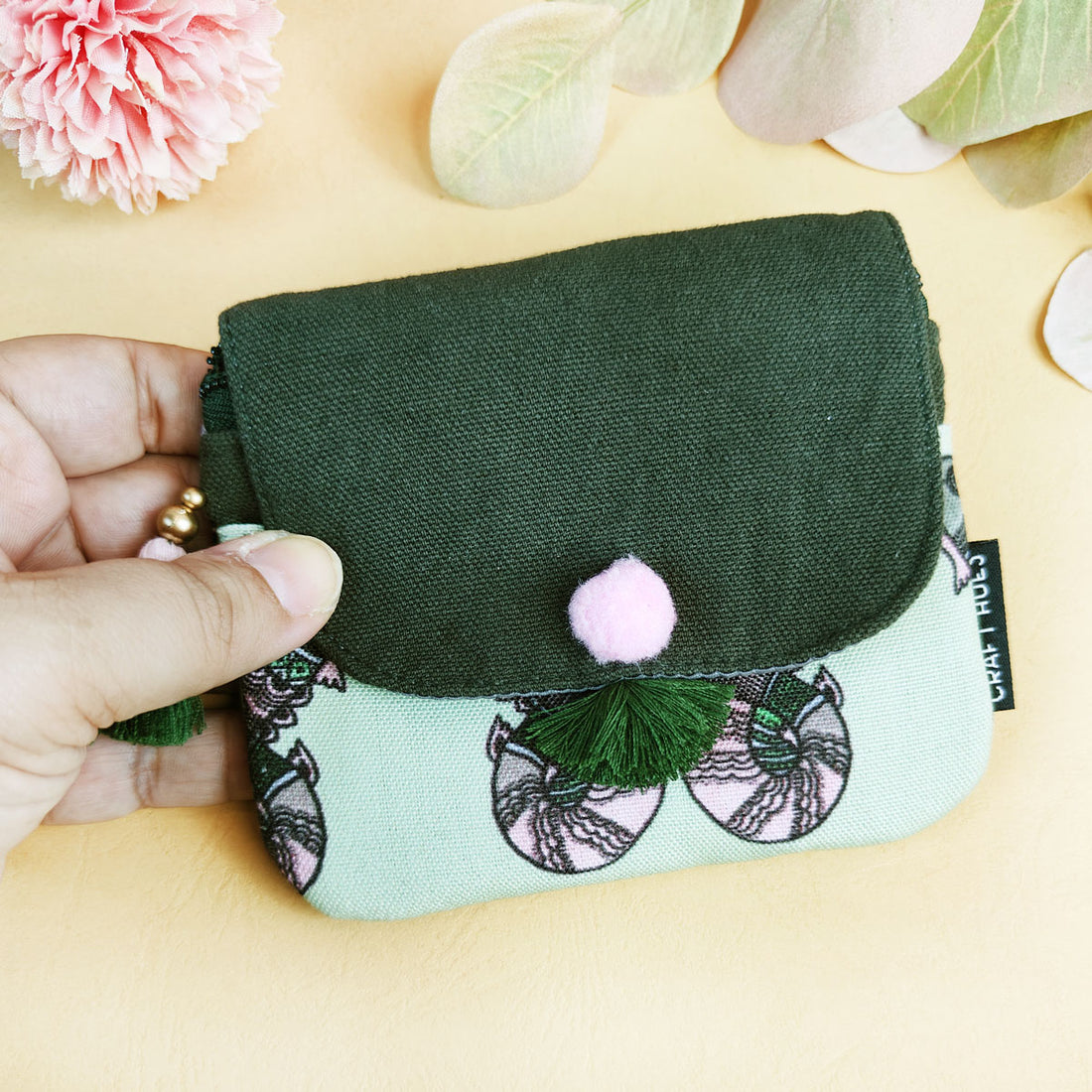 Mini wallet- Gond Green Fish