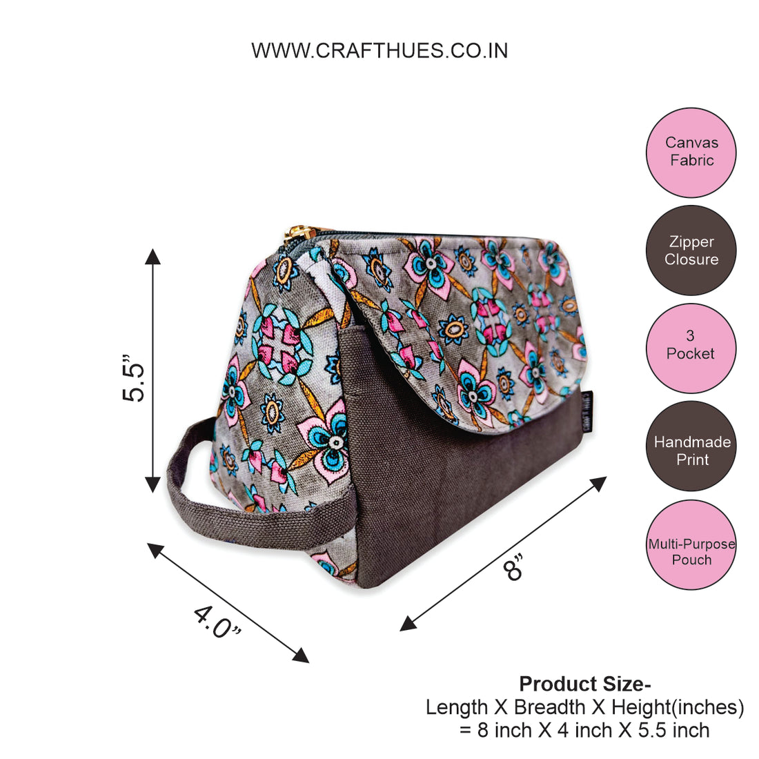 Multi-purpose Organizer- Grey-Pink Tile