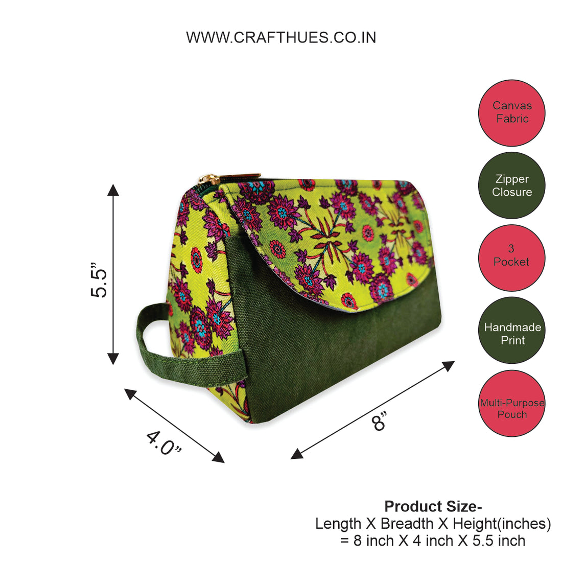 Multi-purpose Organizer- Green-Purple Flower