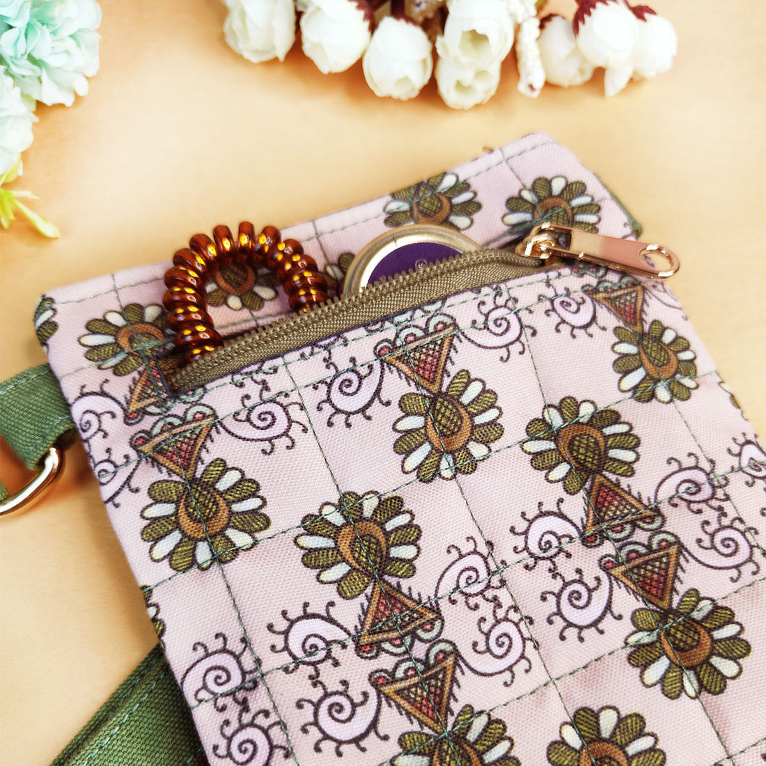 Olive Godna Art Quilted Sling Bag