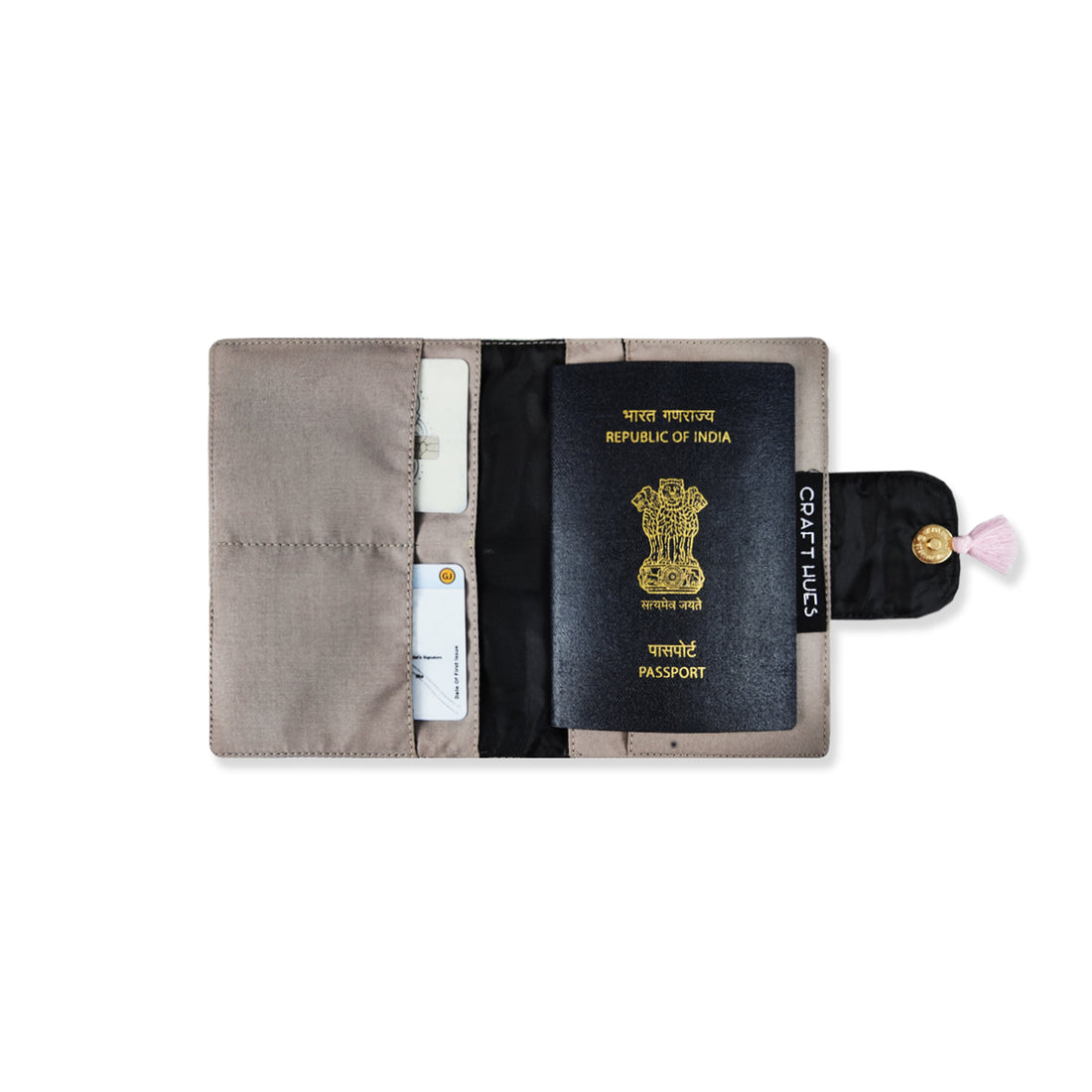 Passport Case- Black Warli