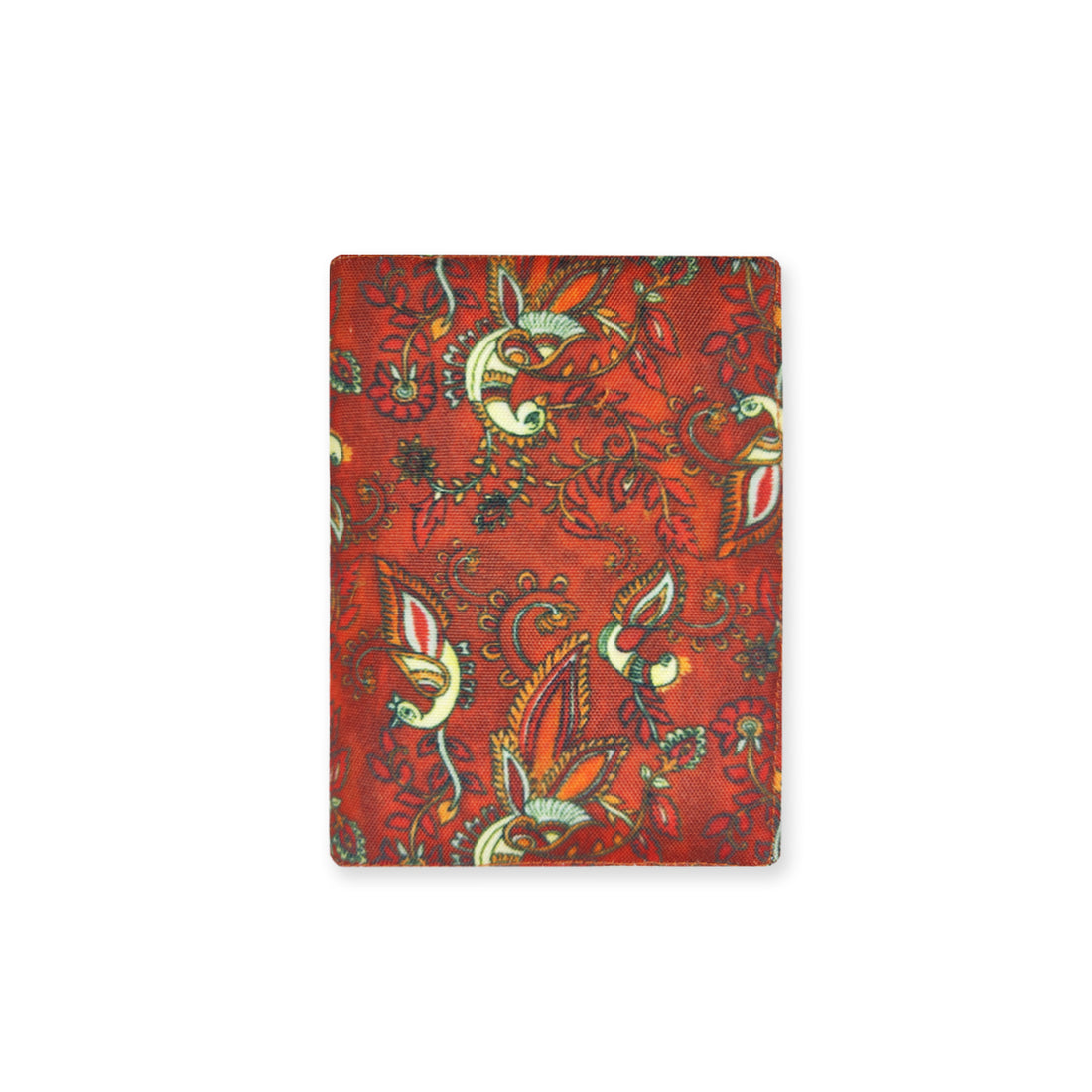 Passport Case- Orange Kalamkari Peacock