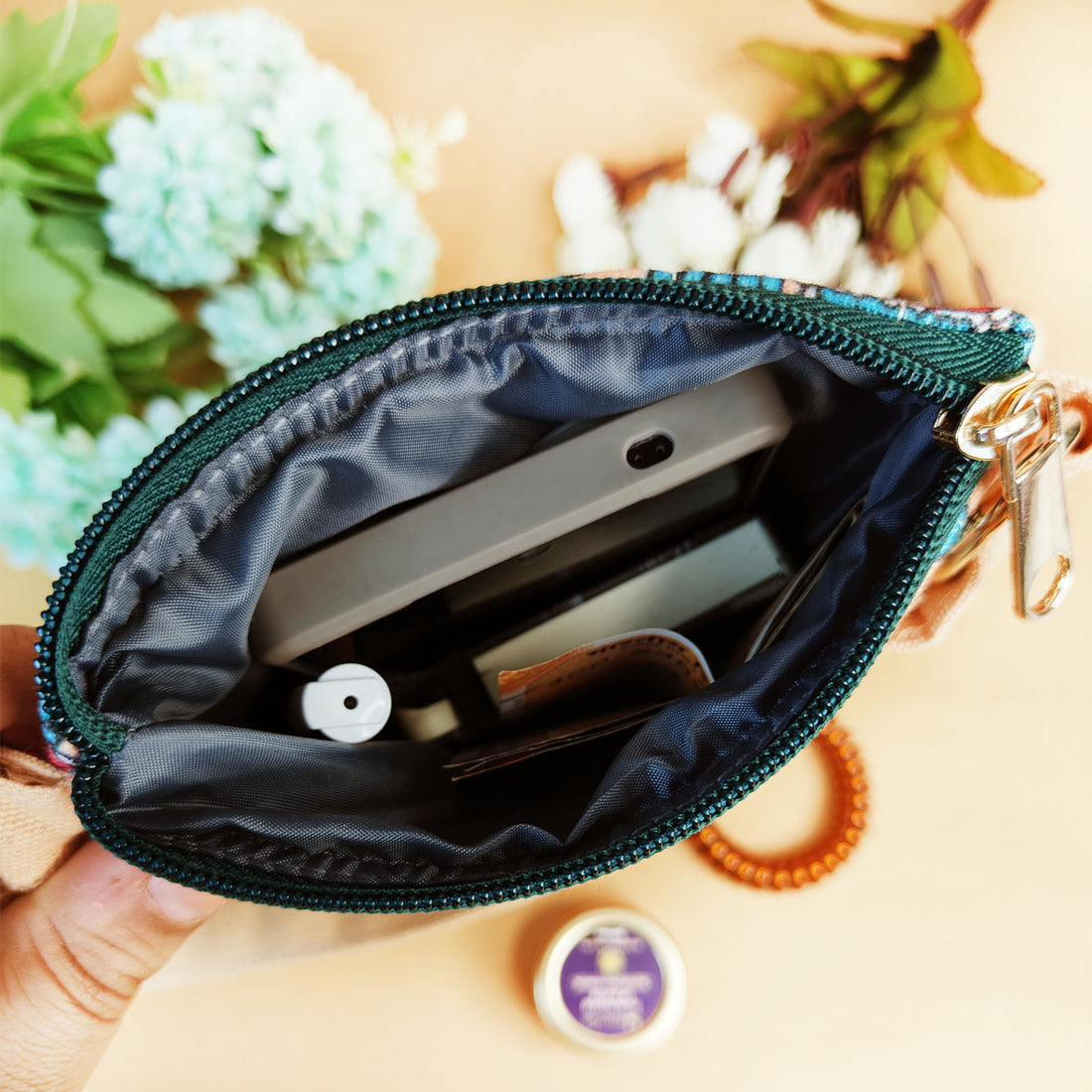 Peach Kite Godna Art Quilted Sling Bag