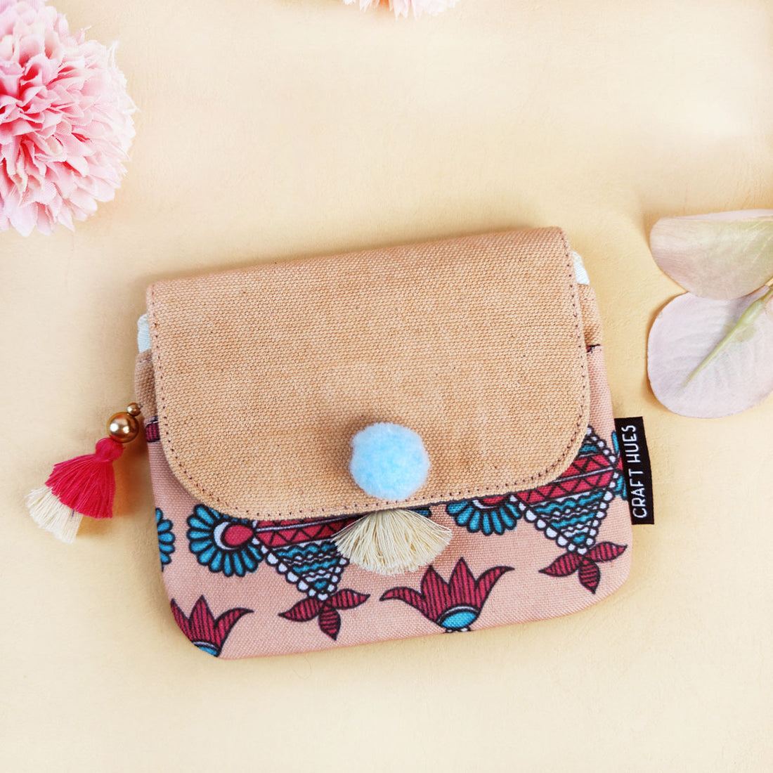 Green-Peach Godna Art Mini Wallet Combo