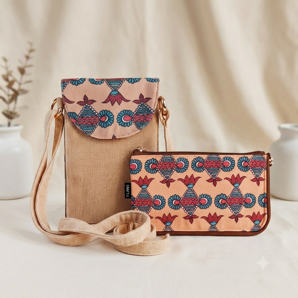 Peach Kite Godna Sling Wallet Combo