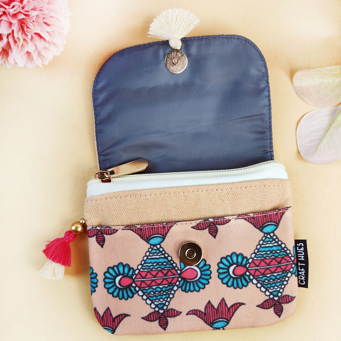 Green-Peach Godna Art Mini Wallet Combo