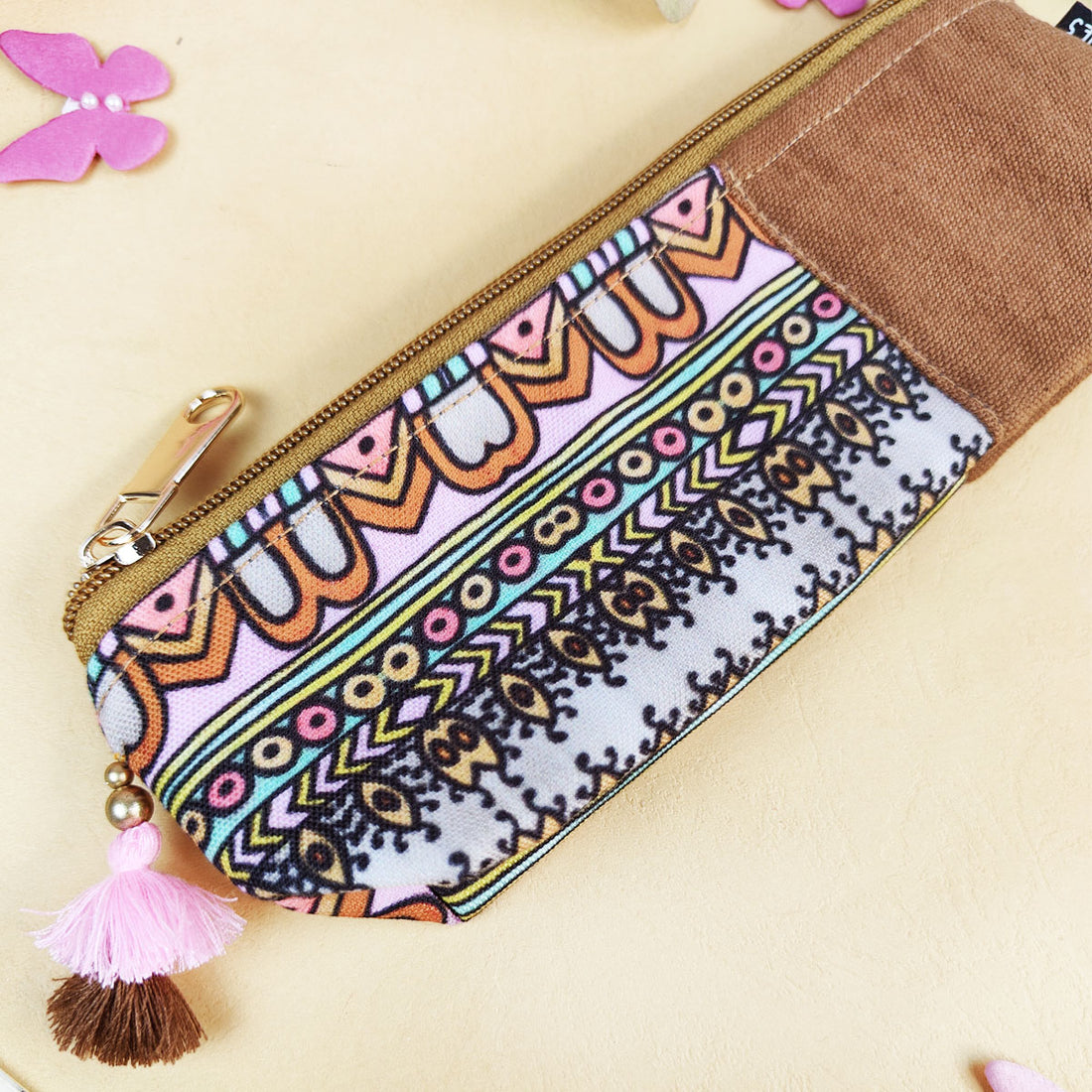 Pink-Grey-Mustard Pen Pouch Combo