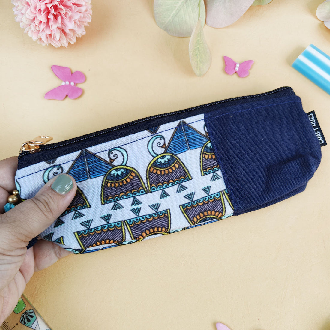 Blue-Pink-Mustard Pen Pouch Combo