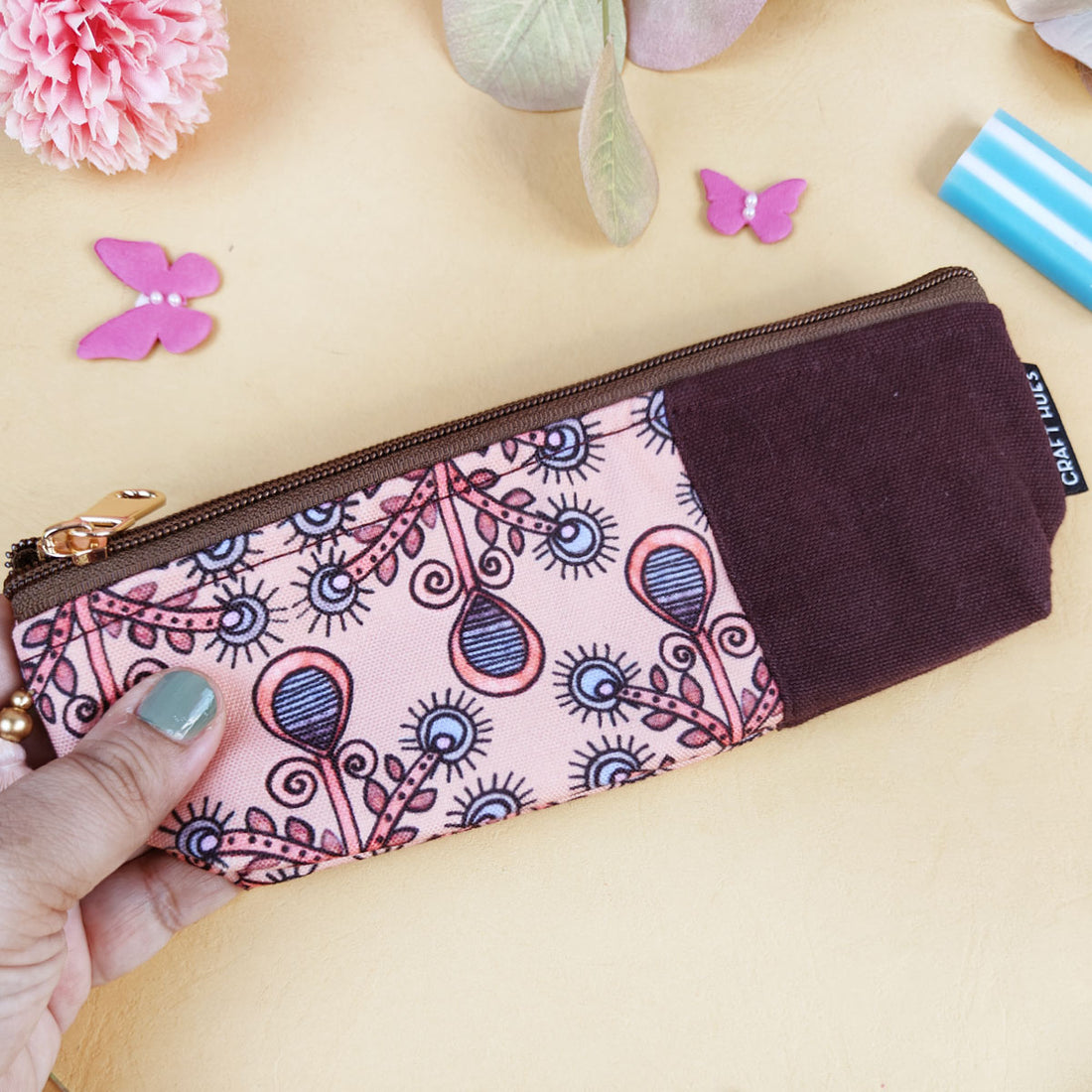 Mustard-Brown-Mustard Pen Pouch Combo