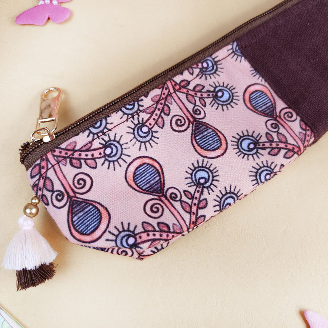 Maroon-Blue-Brown Pen Pouch Combo