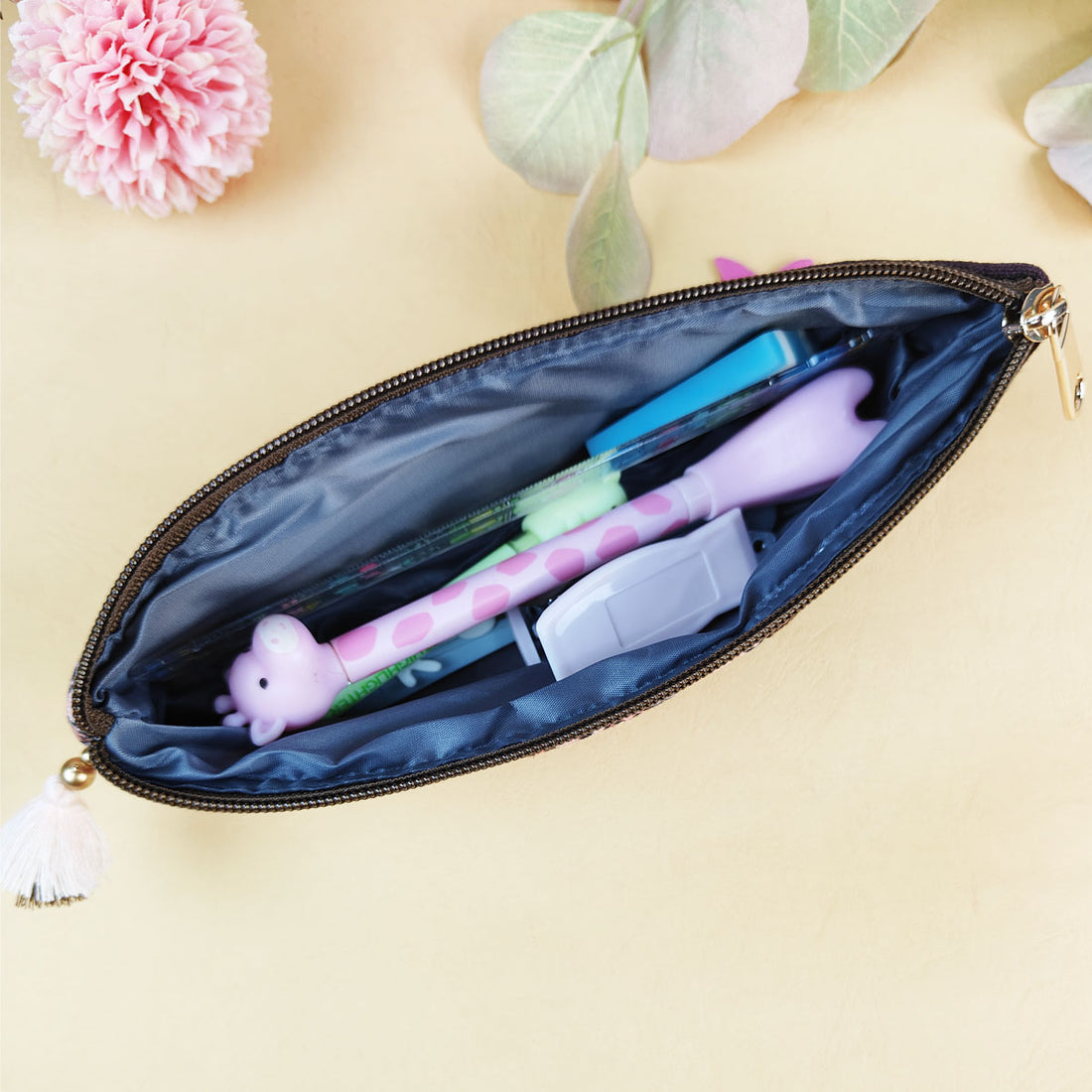 Maroon-Blue-Brown Pen Pouch Combo