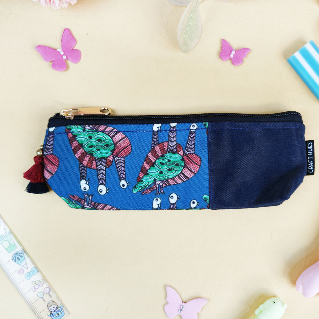 Maroon-Blue-Brown Pen Pouch Combo