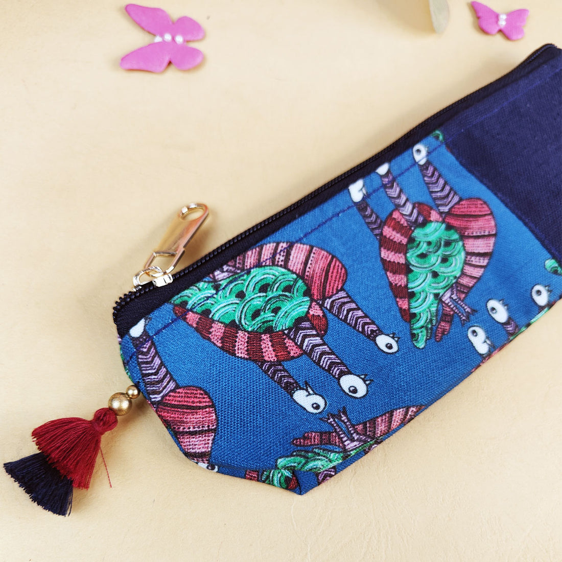 Maroon-Blue-Brown Pen Pouch Combo