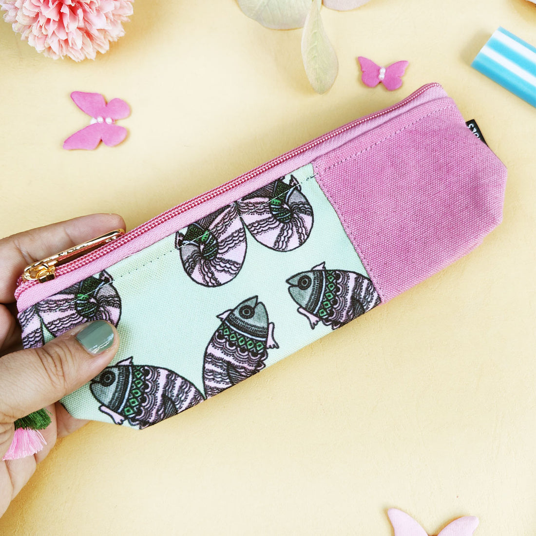 Pink-Blue-Olive Pen Pouch Combo