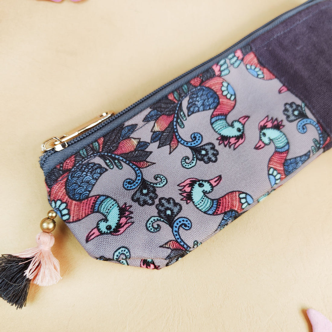 Pink-Grey-Mustard Pen Pouch Combo