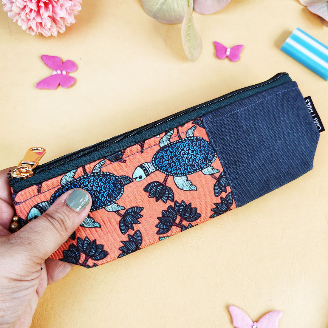 Blue-Orange-Green Pen Pouch Combo