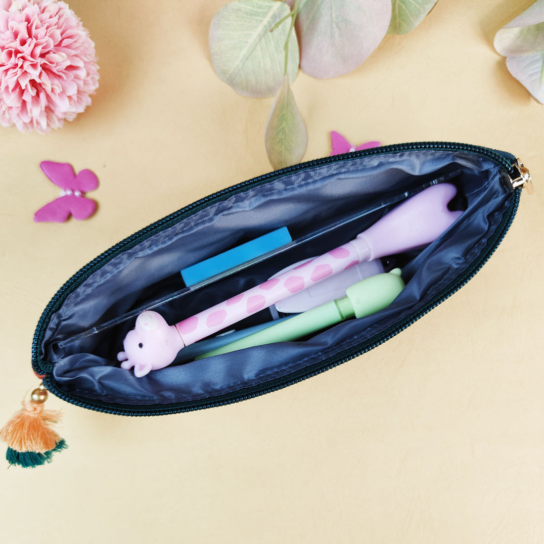 Blue-Orange-Green Pen Pouch Combo
